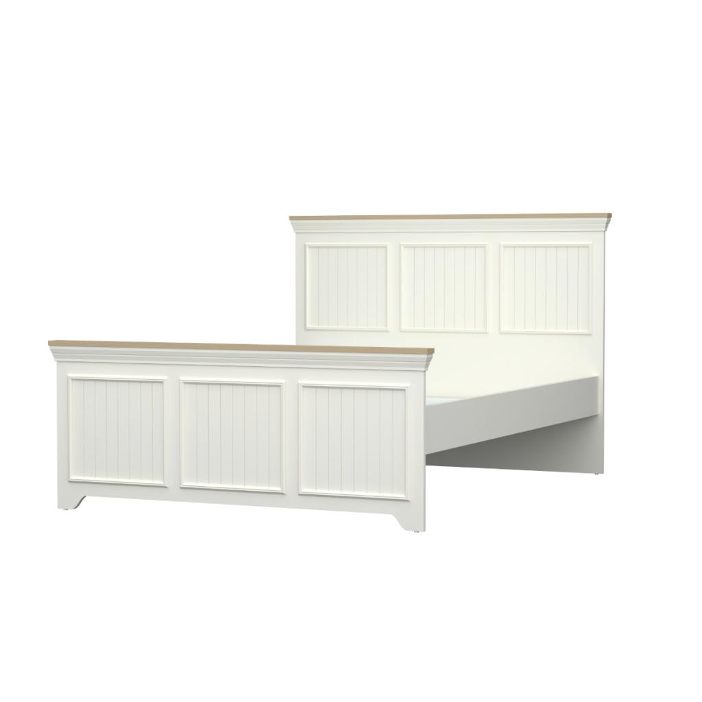 Monte 2-persoonsbed - 140x200 - Wit/beige, Huis en Inrichting, Slaapkamer | Bedden, Niet ingevuld, Niet ingevuld, Niet ingevuld