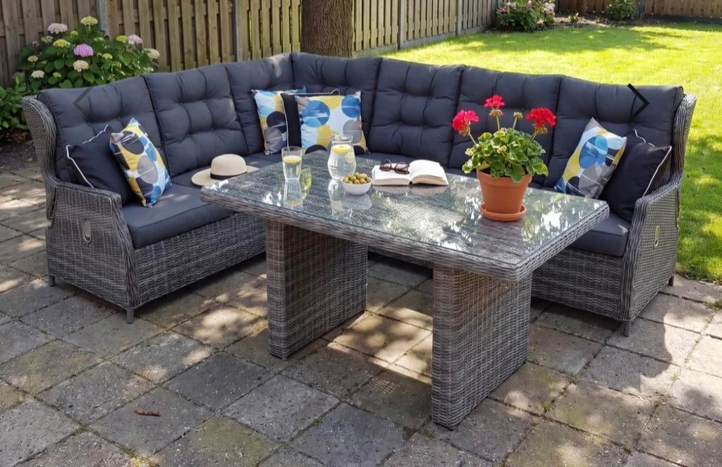 Barcelona Luxe hoge Lounge/Hoekbank XXL (7 personen), Tuin en Terras, Ophalen, Zo goed als nieuw, Loungeset, Wicker