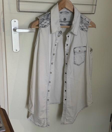 Sensation spijkerblouse, Blauw, Sensation, Maat 42/44 (L), Ophalen of Verzenden