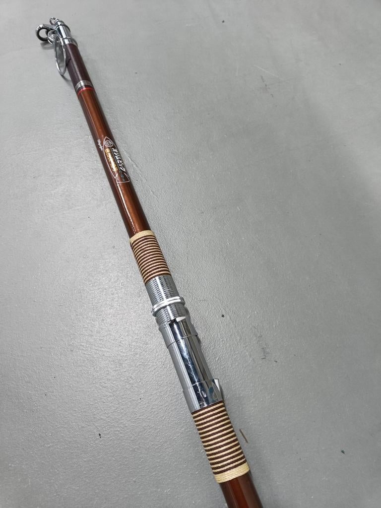 Mooie klassieke Olympic telescoop zee werphengel 3.55m 4-del, Watersport en Boten, Ophalen of Verzenden, Zo goed als nieuw
