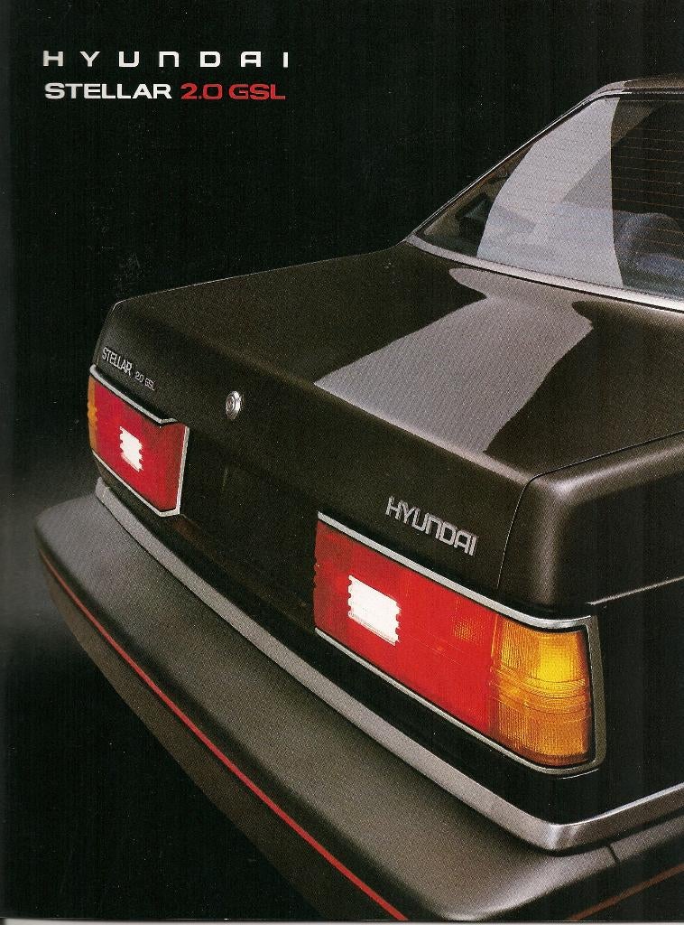 Folder Hyundai Stellar 2.0 GSL, oktober 1988 (groot formaat), Ophalen of Verzenden, Nieuw, Overige merken