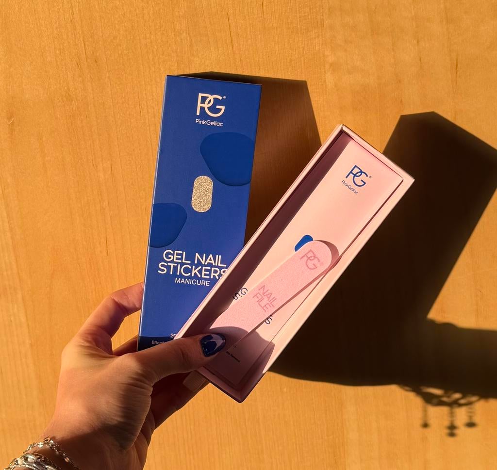 Pink Gellac nail stickers - silver dust - zilver glitter, Verzenden, Nieuw, Handen en Nagels, Toebehoren