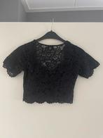 Nieuwe zwart kanten croptop, Zwart, Nieuw, Ophalen of Verzenden, Korte mouw
