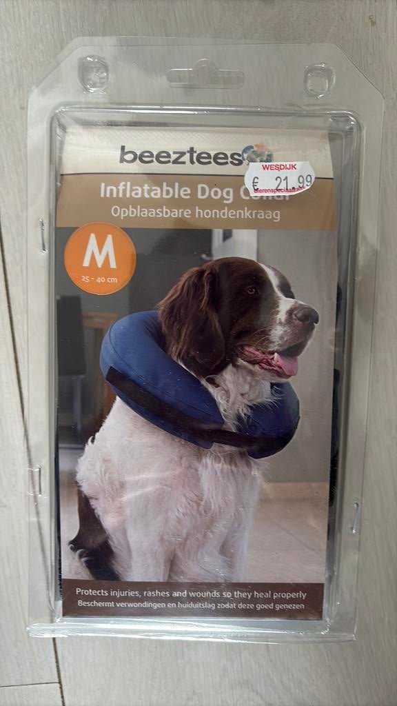 Opblaasbare hondenkraag Beeztees maat M, Dieren en Toebehoren, Honden-accessoires, Ophalen, Zo goed als nieuw