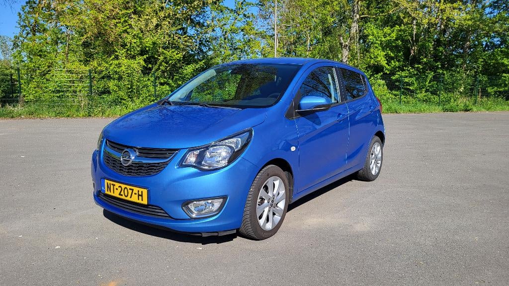 Opel Karl 1.0 Ecoflex Innovation 55KW 2017 Blauw, Auto's, Voorwielaandrijving, 839 kg, Parkeersensor, Leder en Stof