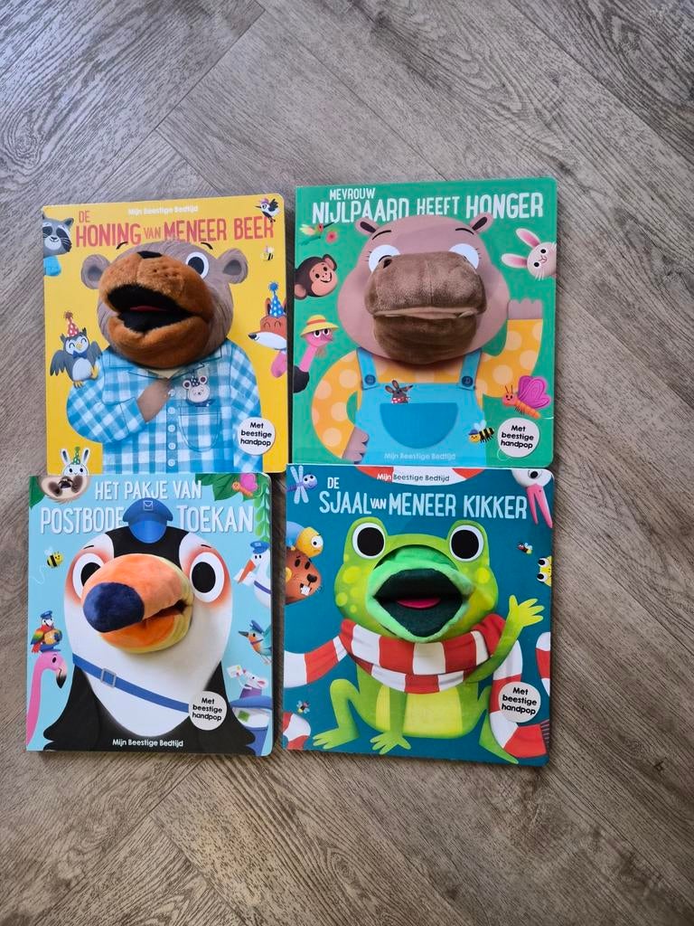 4x Mijn beestige interactieve handpopboeken, Boeken, Ophalen of Verzenden, Zo goed als nieuw, Diverse auteurs, Fictie algemeen