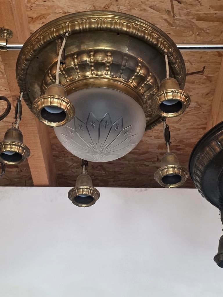 Vintage koperen metalen hanglamp Globo Lenius
