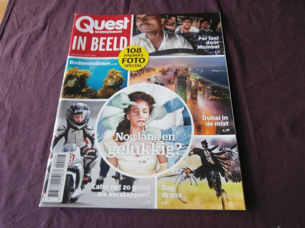 Magazine tijdschrift Quest in beeld Braintainment wetenschap, Boeken, Ophalen of Verzenden, Zo goed als nieuw, Wetenschap en Natuur
