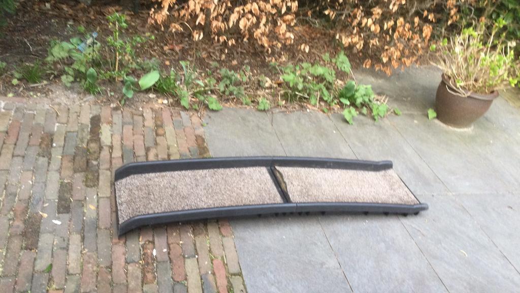 Loopplank waarover hond zelf de achterbak van de auto in kan, Ophalen, Gebruikt