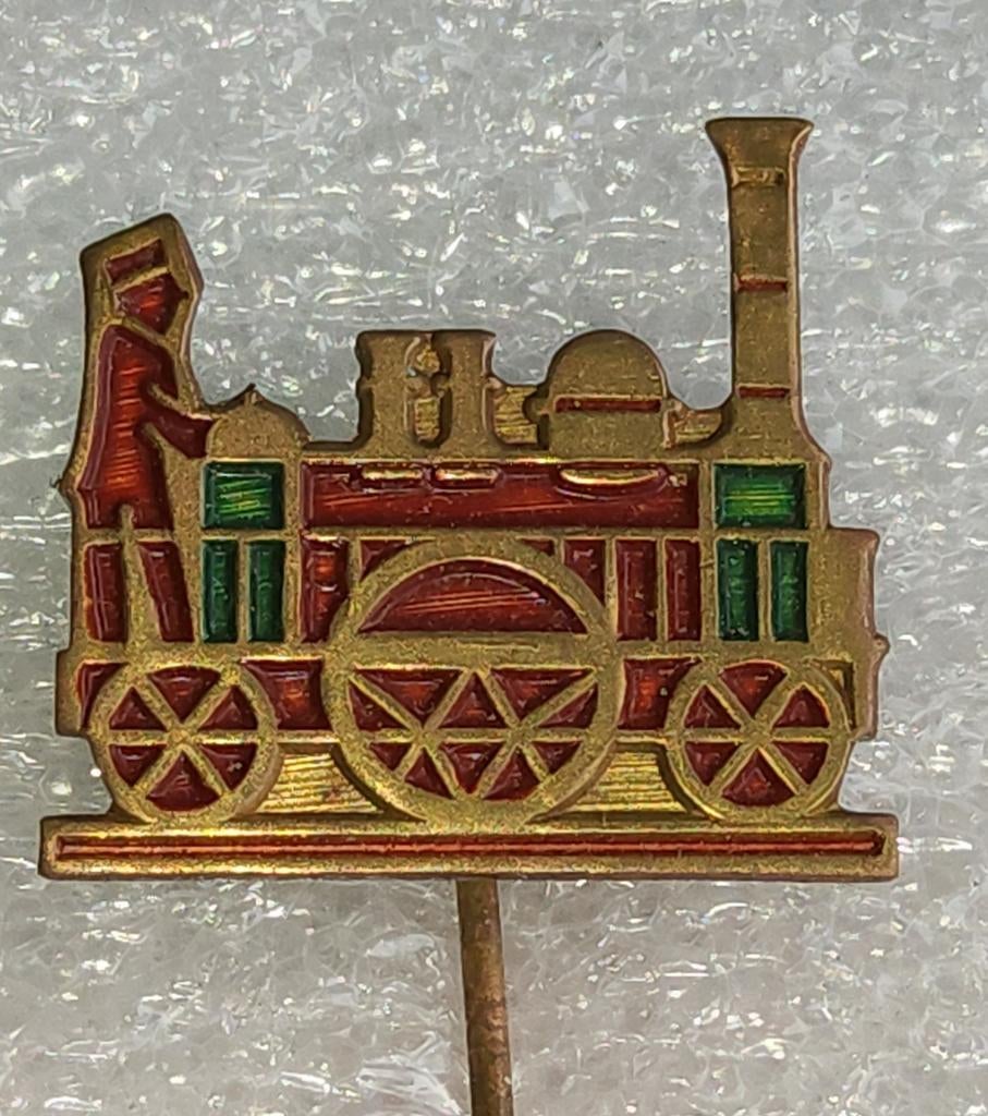 Vintage Speldje Locomotief Trein Machinist, Ophalen of Verzenden, Gebruikt, Transport, Speldje of Pin