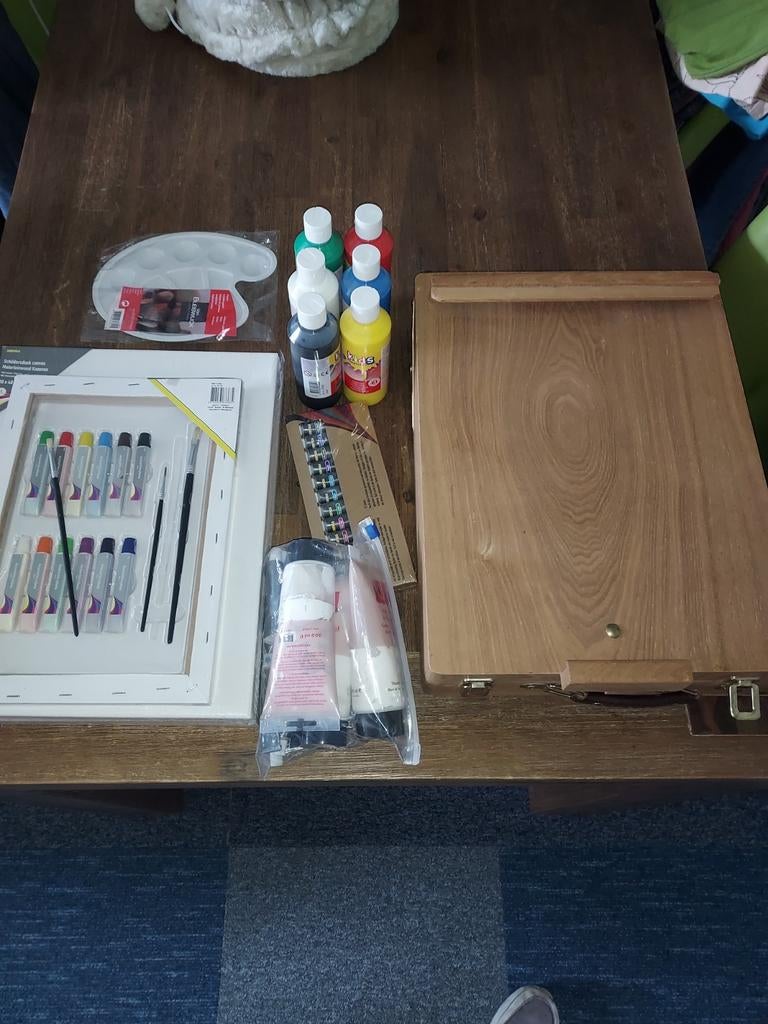 Tafel schildersezel met doeken, verf, Ophalen, Ezel