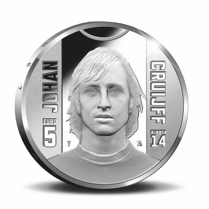 Johan Cruijff €5,00 munt. Officieel en wettig betaalmiddel, Verzamelen, Sportartikelen en Voetbal, Nieuw, Overige typen, Ajax
