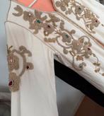 Elegante Marokkaanse Takshita - Wit met Gouden Borduur, Maat 38/40 (M), Overige typen, Wit, Ophalen of Verzenden