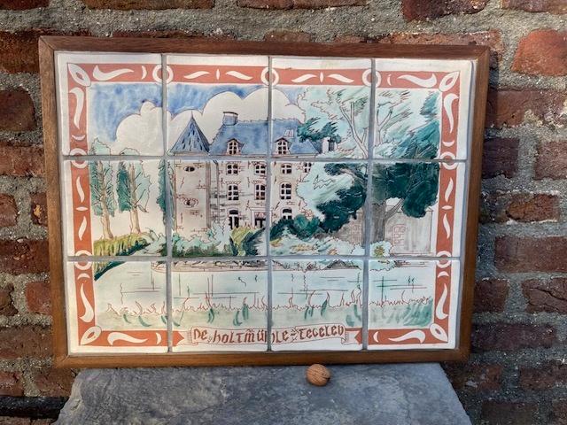 12-delig Tegeltableau , kasteel Holtmuhle Tegelen 1986, Antiek en Kunst, Antiek | Keramiek en Aardewerk, Ophalen of Verzenden