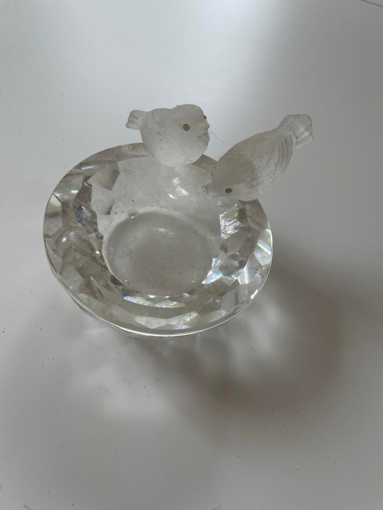 Swarovski vogelbad met twee vogels - Kristal decoratie, Verzamelen, Swarovski, Ophalen, Gebruikt, Figuurtje