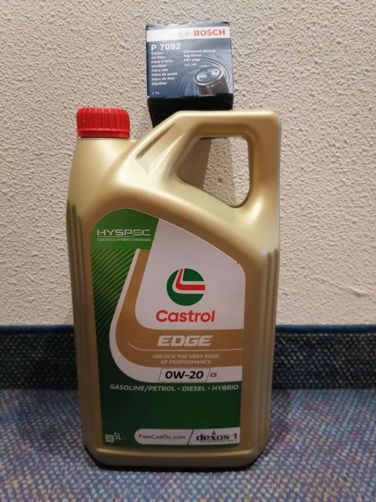 Castrol EDGE 0W-20 C5, 5L met Bosch P7092, Auto diversen, Ophalen of Verzenden