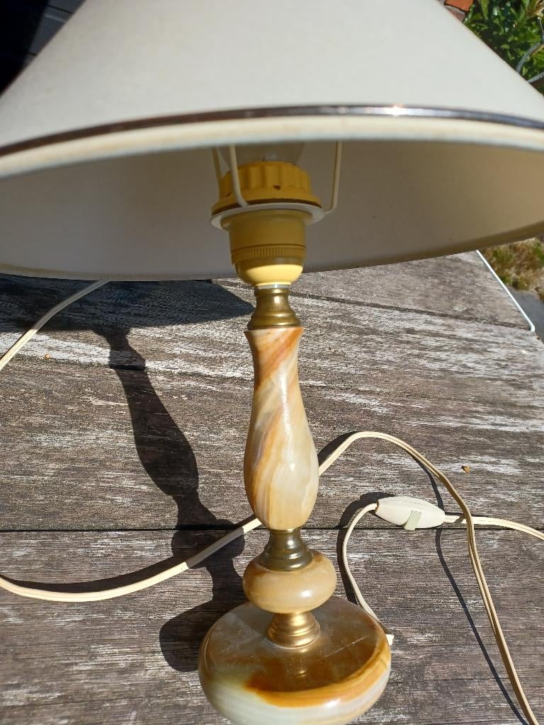 Tafellamp met marmeren voet, Overige materialen, Gebruikt, Ophalen of Verzenden, Bohemien
