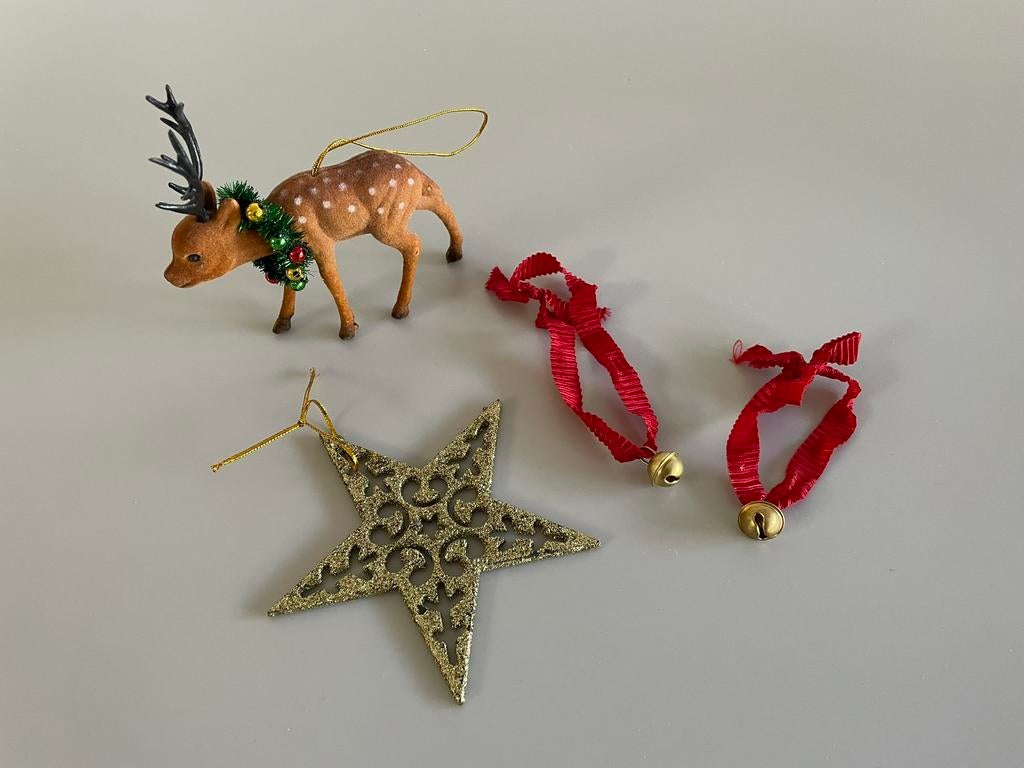 Kerst rendiertje, ster en belletjes, Diversen, Ophalen, Gebruikt