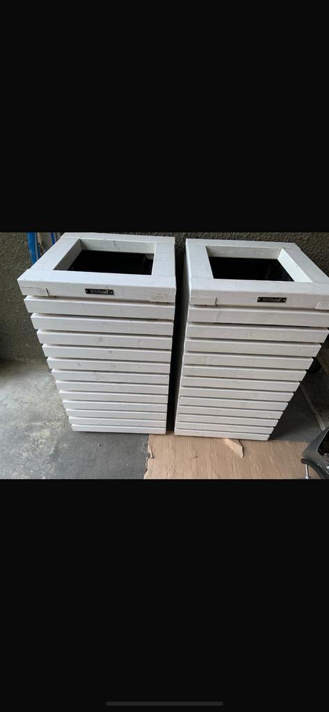 Hillhout elan excellence plantenbakken hoog wit, Tuin en Terras, Ophalen, Zo goed als nieuw, Kunststof, 60 cm of meer