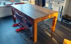 Robuuste houten eettafel 180 x 100, Huis en Inrichting, Tafels | Eettafels, Ophalen, Gebruikt, 50 tot 100 cm, Vijf personen of meer