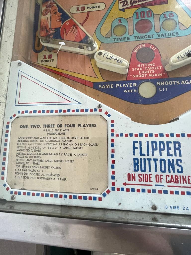 Gottlieb Masquerade flipperkast 1966 gerenoveerd, Verzamelen, Gebruikt, Mechanisch, Flipperkast, Gottlieb
