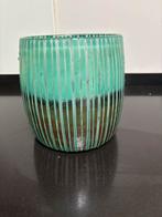 Riverdale glazen bloempot / windlicht groen 2 stuks., Tuin en Terras, Bloempotten, Overige materialen, Gebruikt, Rond, Binnen