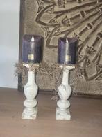 Set van 2 oude balusters - 22 cm hoog, Ophalen of Verzenden