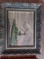 Oud Hollands Molen Schilderij in Sierlijke Lijst, Ophalen of Verzenden