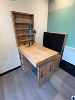 Unieke steigerhouten nageltafel met opbergruimte, Ophalen, Zo goed als nieuw, Bureau