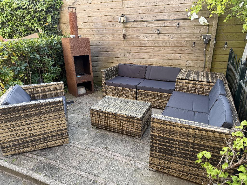 Lounge set 5 zits wicker tectake, Ophalen, 5 zitplaatsen, Nieuw, Bank