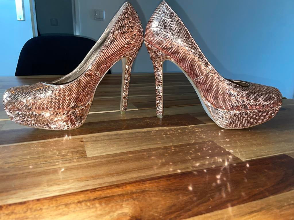 Steve Madden glitter hakken hoge hak maat 39, Ophalen of Verzenden, Gedragen