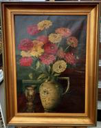 Groot bloemstilleven met Japanse keramiek ~1930, gesign., Antiek en Kunst, Kunst | Schilderijen | Klassiek, Ophalen of Verzenden