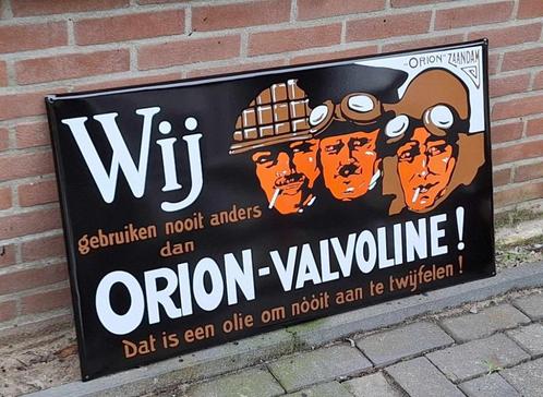 Pracht handgemaakt repro emaille bord Orion-Valvoline., Verzamelen, Merken en Reclamevoorwerpen, Nieuw, Reclamebord, Ophalen of Verzenden