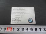 sticker original BMW teile oilservice inspection km, Ophalen, Zo goed als nieuw