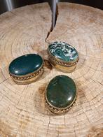 Set van 3 vintage pillendoosjes met steen, Ophalen of Verzenden