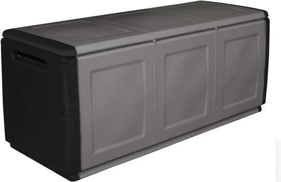 Kussenbox tuinbox. Zwart/grijs. Lichte schade 57x138x53cm, Tuin en Terras, Bergingen en Tuinkasten, Nieuw, Overige typen, Kunststof