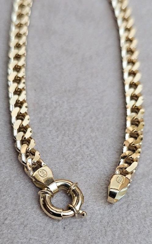 Prachtige 3D gourmet armband 14k goud, Sieraden, Tassen en Uiterlijk, Armbanden, Zo goed als nieuw, Zilver, Zilver, Ophalen of Verzenden