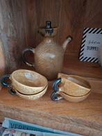 Aardewerk theepot met kopjes, Ophalen, Gebruikt, Overige stijlen, Kop(pen) en/of Schotel(s)