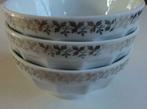 3 Franse spoelkommen, goudkleurige randjes, binnenkant rozen, Antiek en Kunst, Curiosa en Brocante, Ophalen of Verzenden