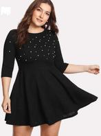 NIEUW! Schattige zwarte jurk met parels maat 1XL = 42 44, Verzenden, Nieuw, Maat 42/44 (L), Zwart