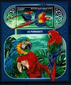 togo 2017 pf blok papegaaien vogels birds parrots 1, Ophalen of Verzenden, Postfris, Dier of Natuur