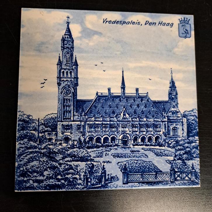 Delfts Blauw Tegel Vredespaleis Den Haag, Antiek en Kunst, Antiek | Wandborden en Tegels, Ophalen of Verzenden