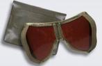 Vintage militaire pilotenbril WWII + etui, Verzenden, Gebruikt, Bruin, Overige merken