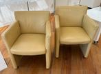 Set Fauteuils,Leder, Huis en Inrichting, Fauteuils, Ophalen, Gebruikt, Minder dan 75 cm, Leer