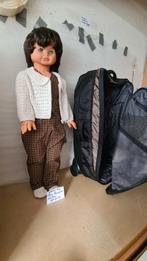 Vintage Grote Pop met Kleding en Koffer, Ophalen of Verzenden, Gebruikt, Overige typen