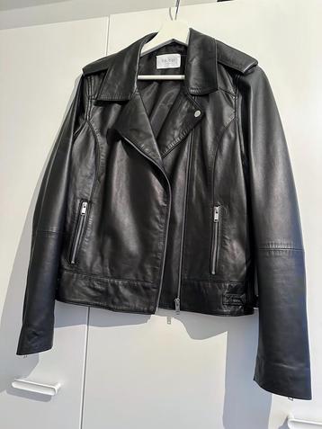Zwarte leren jas By-Bar - Maat L beschikbaar voor biedingen