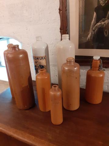 8 Antieke Jeneverkruiken Hooghout, Bootsma, Bols het Lootsje beschikbaar voor biedingen