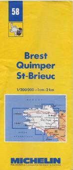 Plattegrond Michelin NR 58 Brest Quimper St Brieuc ( 1988 ), Boeken, Atlassen en Landkaarten, Gelezen, Ophalen of Verzenden
