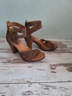 Scholl Fashion heels/ sandalen, bruin suede, mt 36, Scholl, Bruin, Zo goed als nieuw, Sandalen of Muiltjes