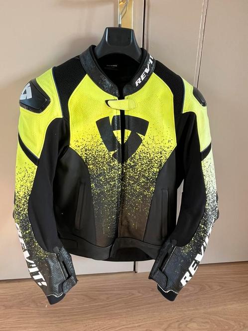 Te koop: Rev’it leren Motorjack Heren Quantum Air - maat 52, Motoren, Kleding | Motorkleding, Heren, Tweedehands, Ophalen of Verzenden